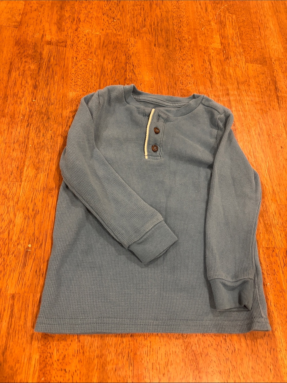 Garanimals  Blue Long Sleeve Waffle Henley Tee size 3T